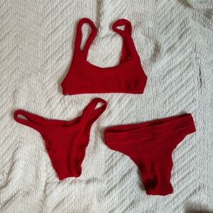 Bound by bond eye bikini set red